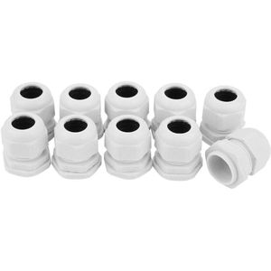 PG21 Cable Connectors, Waterproof, 10 Pieces/Set PG7-PG21 IP68 Cable Connectors, Waterproof, Plastic White, Cable Connectors, Waterproof (PG21)
