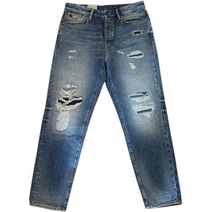 Cast Iron - Cuda - Broek - Mannen - Wit/Blauw - Relaxed Fit - Maat W35 X L32
