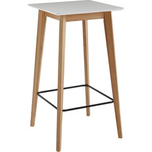 Medina Nahant Bartafel - Hoge Tafel - Statafel - 60 x 110 x 60 cm - Eikenhouten Tafel - Scandinavisch - Wit - Bruin