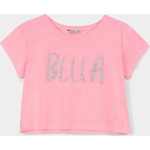 Tiffosi, T-Shirt cropped pink ""Bella"" maat 164