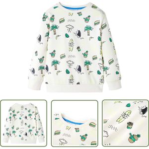 vidaXL Meisjestrui - Kindertrui - Kindertrui 116 zachtecru - Jongenstrui - Zachtecru - Katoenen Trui