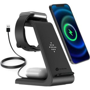 3-in-1 Draadloze Apple Oplader - Wireless Charger voor iPhone, iWatch en Airpods Pro - Qi Lader