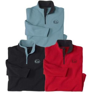 ATLAS FOR MEN - Set van 3 microfleece sweaters Atlas® - Heren - Verkrijgbaar in grote maten - XXL