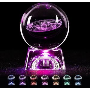 3D-kristallen bol-nachtlampje zonnestelsel planeten met kleuren 8 cm glazen bol nachtlampje planetlamp voor vrienden koppels verjaardag cadeau woondecoratie