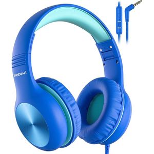 StayPowered Kinderheadset - De Ultieme Veilige en Comfortabele Hoofdtelefoon voor Kinderen - Hoge Audio Kwualiteit - Ingebouwde Volumeregelaar - Verstelbare en Opvouwbaar Ontwerp - Compact Ontwerp - Blauw - Levering Sneller dan Aangegeven