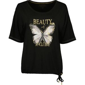 Blue Seven dames shirt - shirt dames - 105756 - zwart print - KM - maat 40