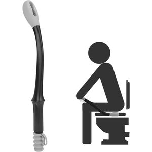 Wc-afveeghulp lange handgreep voor comfortabel bereik - Bodemwiper zelfwisassistent - Huishoudelijk toilethulpgereedschap voor ouderen en zwangere vrouwen - 40 cm (grijs)