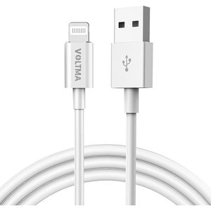 Voltma® PHS10UL USB-lightningkabel - 1M USB A naar lightning siliconenkabel, QC2.0 10W snellaadkabel | 8000+ buigflexibiliteit USB Light-ning telefoonopladerkabel voor iPhone 14,13,12,11 X, Xs