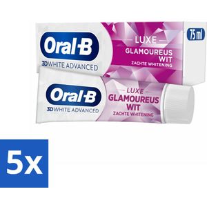 Oral-B - 3D White Advanced – Tandpasta – Luxe – Glamorous White – 75 ml - Bulkverpakking - 5 stuks