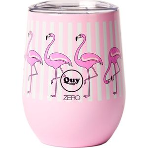 Quy Cup - 300ml Thermos Cup - Flamingo - Double Walled - 24 uur koud, 12 uur heet, RVS (304)-drinkbeker-thermosbeker