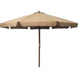 vidaXL - Parasol - met - houten - paal - 330 - cm - taupe