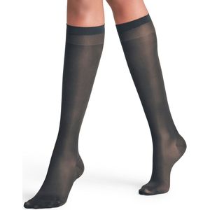 FALKE Vitalize transparante met compressie materiaal sheer 20 DEN kniekousen dames grijs - maat 35-38