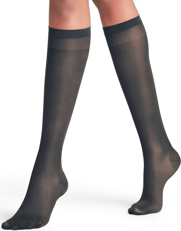 FALKE Vitalize transparante met compressie materiaal sheer 20 DEN kniekousen dames grijs - maat 35-38