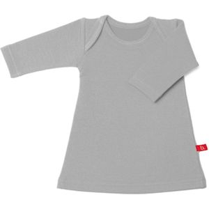 Jurkje lange mouw lichtgrijs 74-80 bio sweatstof