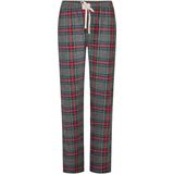 Happy Shorts Dames Pyjama Broek Lang Grijs/Rood Geruit Flanel - Maat S