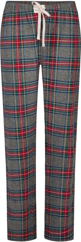 Happy Shorts Dames Pyjama Broek Lang Grijs/Rood Geruit Flanel - Maat S