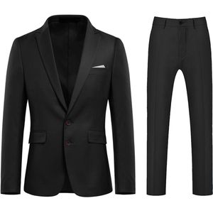 Allthemen Heren Twee knoops Pak Middenspleet - Tonsurton pantalon met 9 utility zakken -XS