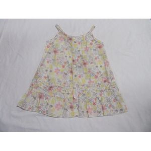 dirkje , jurk , kleedje , zomer , bloem , wit/geel/rose  ,  80 - 1 jaar