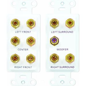 5.1 Home Cinema Aansluitset - Wit - Voor Vijf Luidsprekers en Subwoofer