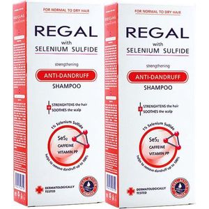 Regal Anti Roos Shampoo Voordeelverpakking - Versterkend met Selenium Sulfide - voor Normaal en Droog Haar - 2 x 200ml