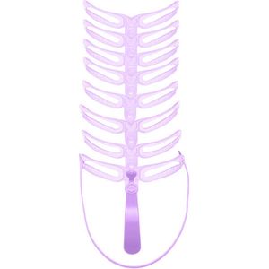 8 stuks - 8in1 Wenkbrauw stencil - wenkbrauw sjabloon - wenkbrauw stempel - make up hulp - paars - plastic - Praktische