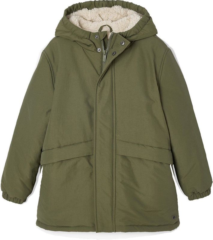 Parka - Kaki - Parka met Capuchon en Sherpavoering - Voor Jongens