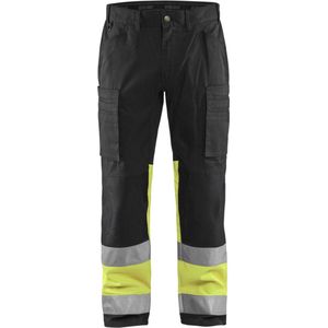 Blaklader Werkbroek met stretch High Vis 1551-1811 - Zwart/High Vis Geel - C66