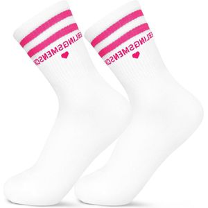 Cadeau voor vriendin - lievelingsmens sokken - hart sokken - verjaardagscadeau - roze - maat 36-42