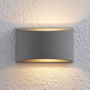 Lindby - wandlamp - 1licht - beton - H: 12 cm - G9 - grijs