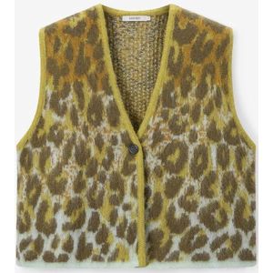 Sissy-Boy - Donkergroen - Vest - Met Leopard Print
