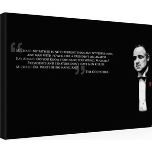 Godfather Canvas - Who is being naive? - Michael Corleone quote - 90 x 60 cm - Canvas