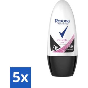 5 x Rexona - Invisible Pure - Deo Roller - Anti-transpirant - Anti-perspirant - 50 ml - Anti-transpirant - Deodorant - Anti-perspirant - Deo Roller - 48 Uur Bescherming