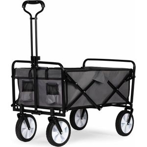 Multistore Bolderkar opvouwbaar 100L en 80kg draagkracht - strandkar - bolderwagen - 360º voorwielen - grijs