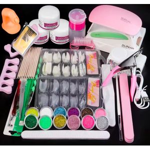 TDO Complete Nagelverzorging Set – Inclusief UV-lamp en Glitterpoeders