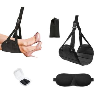 4 stuks set vliegtuigvoetsteunen draagbare reisvoetsteun met accessoires voor lange vluchten (schuim)