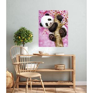 JDBOS ® Schilderen op nummer Volwassenen met frame (hout) - Panda in een boom - Verven volwassenen - 40x50 cm
