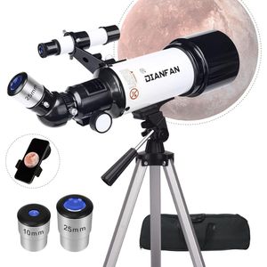 Draagbare Reistelescoop voor Volwassenen en Kinderen - 70 mm Diafragma Professionele Refractortelescoop met Statief en Telefoonadapter