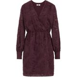 WE Fashion - Dames Jurk - Bordeauxrood - Regular Fit - Jacquard-dessin