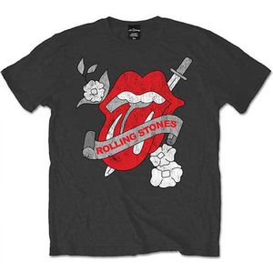 The Rolling Stones - Vintage Tattoo Heren T-shirt - S - Grijs