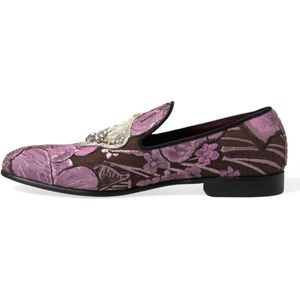 Bloemen Crystal Loafers Met Print Versieringen