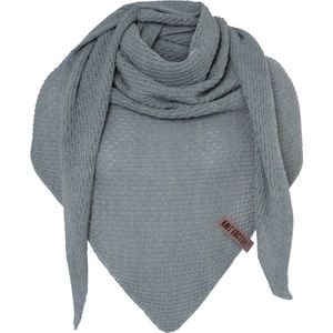 Knit Factory Gina Gebreide Omslagdoek - Driehoek Sjaal Dames - Dames sjaal - Sjaal voor de lente, zomer en herfst - Stola - Stone Green - 190x85 cm