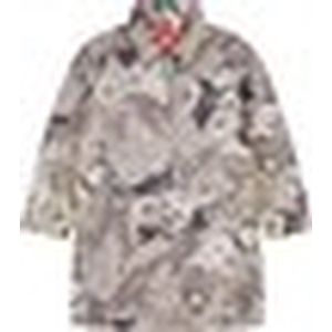 Carly coat 04 AOP Antique Flower brown Grey Melange: 122/7yr