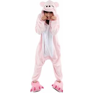 Biggetje Onesie Verkleedkleding - Volwassenen & Kinderen - XS (1.40 - 1.46 cm)