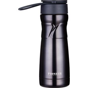 Vacuum Thermosbeker - 450ml - Zwart - Verwijderbare infuser - Pioneer