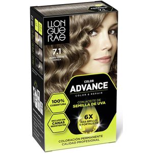 Permanente kleur Llongueras COLOR ADVANCE Nº 7,1-Rubio Ceniza