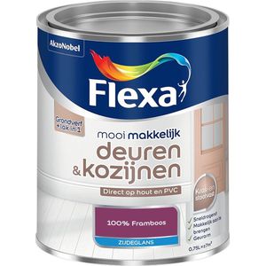 Flexa - Mooi Makkelijk Deuren & Kozijnen Zijdeglans - Muurverf - 100% Framboos - Mengverf - 0.75 Liter