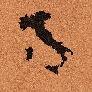 Prikbord Italië kurk | 40x60 cm staand | Fotofabriek Italië kaart