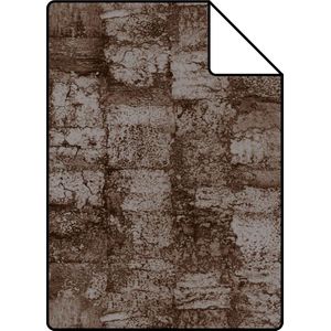 Proefstaal Origin Wallcoverings behang met structuur donkerbruin - 347359 - 26,5 x 21 cm