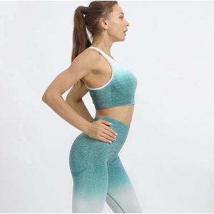 Finnacle - ""Groene Loungewear Set - Yoga-Legging met Top - Compressie met hoge taille - L | Fitness | Yoga | Workout | Yoga Broek