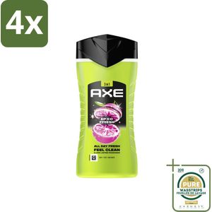 Axe 3-in-1 Douchegel Epic Fresh 250 ml - Voordeelverpakking - 4 stuks - Axe - Epic Fresh